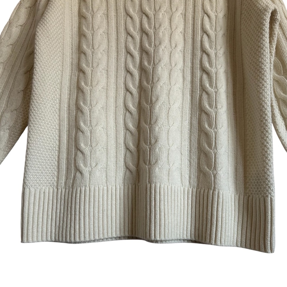 Banana Republic Italian Cashmere Blend Cable Knit Sweater Oversized Medium - Picture 7 of 13